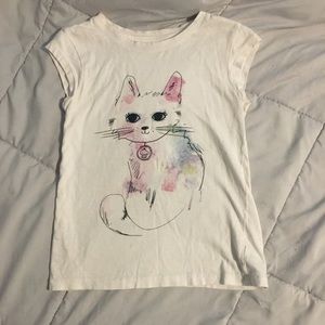 Watercolor cat short sleeve t-shirt